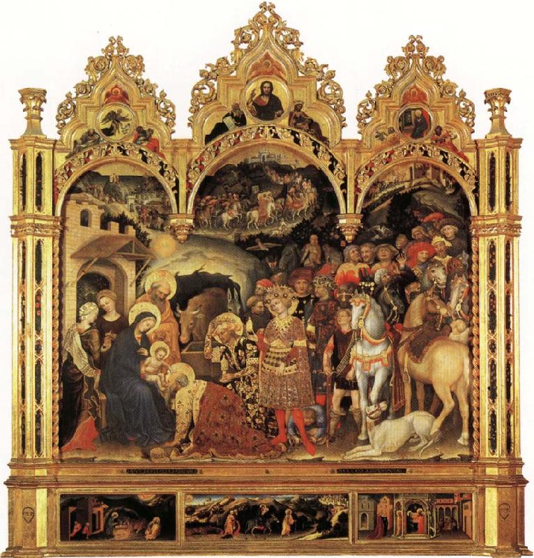 Gentile da Fabriano Adoration of the Magi and Other Scenes oil painting picture